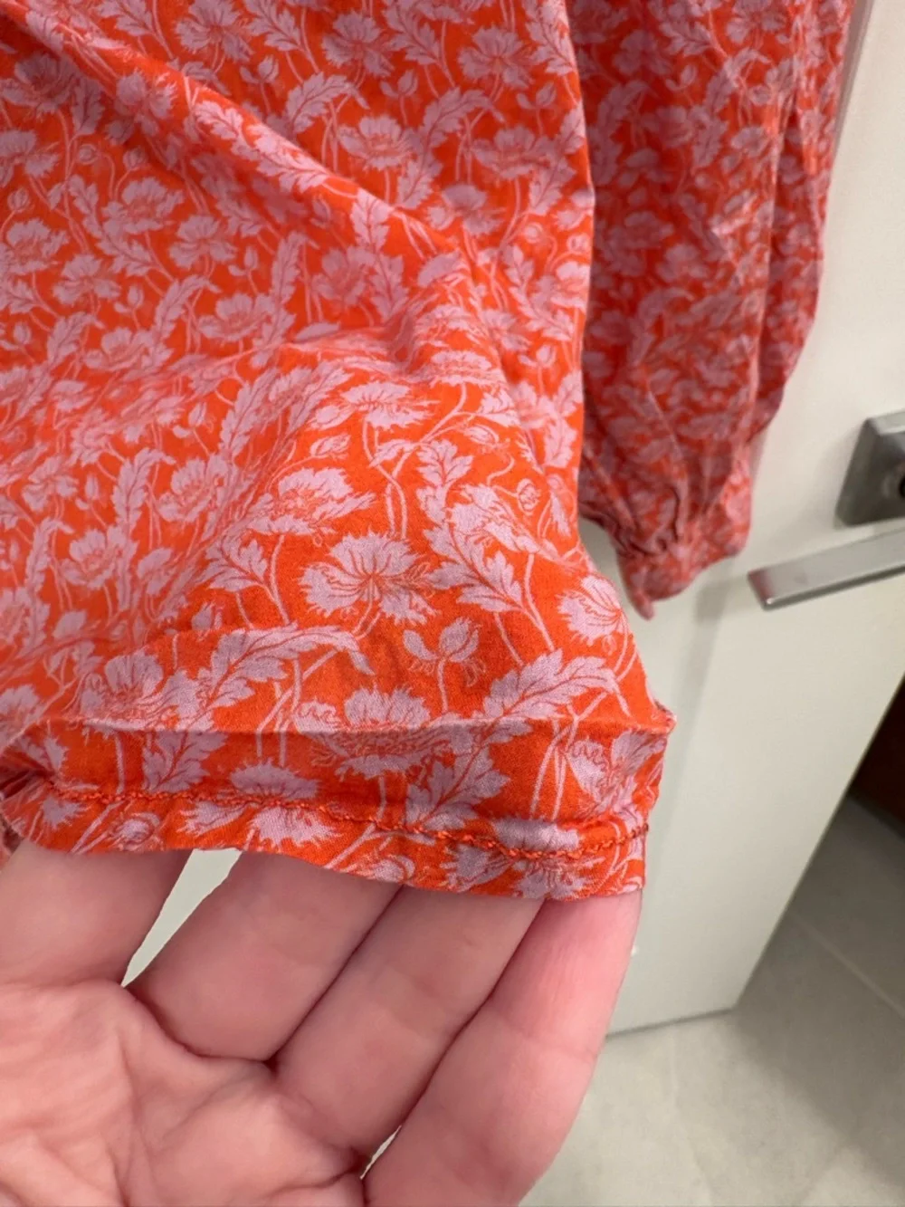 J.Crew Liberty London Red Purple Toutouayette Floral Puff Sleeve Blouse Size L